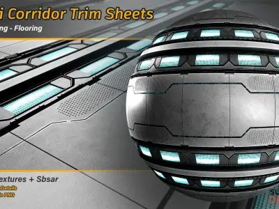 Sci-Fi Corridor Trim Sheets Texture