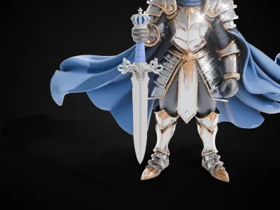 Stylized Sword - Ceremonial Royal Kings Sigil - Game Ready 3D model