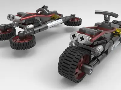 LEGO motorcycle 3d model 3D model