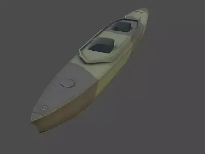 WW2 canoe Low-poly 3D model