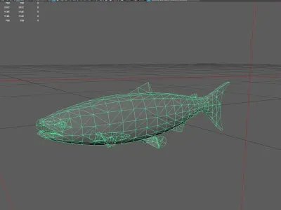 Trout Low-poly 3D model
