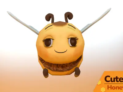 Cute Bee 01 - Honey Pals Low-poly 3D model