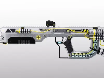 X Flamethrower Low-poly 3D model