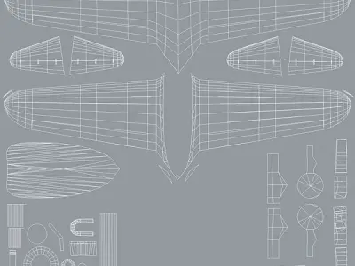 Nakajima B5N Kate Aircraft WWII Low-poly 3D model