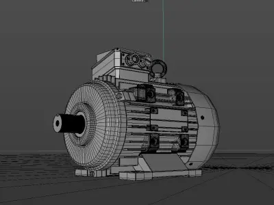 Industrial electric motor generator 3D model