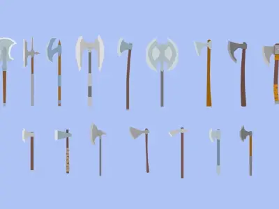 LowPoly Medieval Weapons Pack Low-poly 3D model purchase