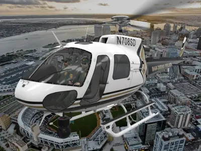  AS-350 San Diego Police Animated Low-poly 3D model