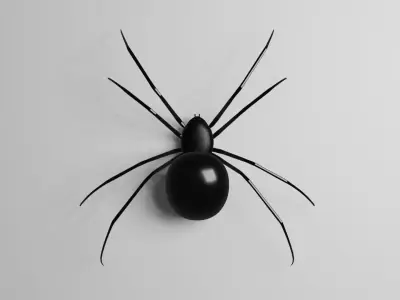 Simple Black Widow Spider Low-poly 3D model