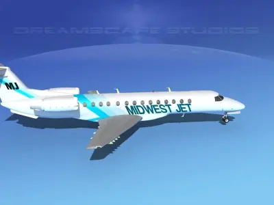 Embraer ERJ-135 Midwest Jet 3D model
