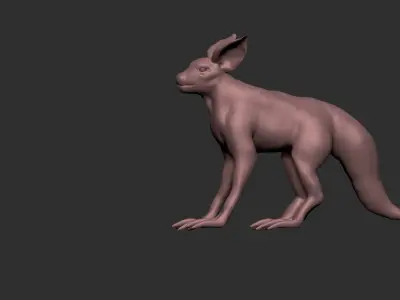 half cat half fox Low-poly 3D model