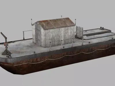 Tugboat Hquality Model fishing boat 3D Model Low-poly 3D model