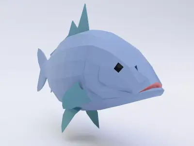Carp fish 3d model  Low-poly 3D model