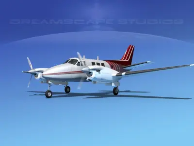 Beechcraft King Air C90 V06 3D model