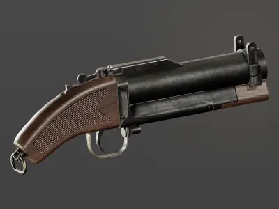 Sawed Off M79 Grenade Launcher Low-poly 3D model