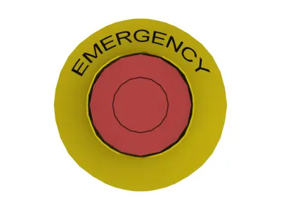 Emergency Button Low-poly 3D model
