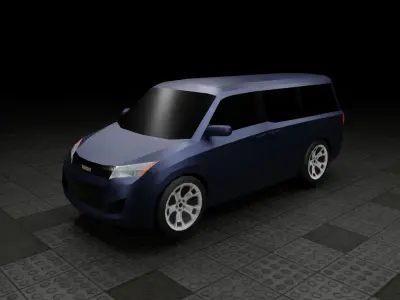 Low Poly Modern Generic Passenger Van Low-poly 3D model