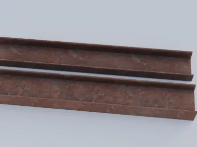 Iron Beam I U profiles 3D model