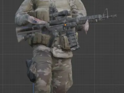 soldier with gun Free 3D model