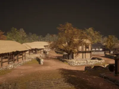 Korea Goryeo Village Low-poly 3D model