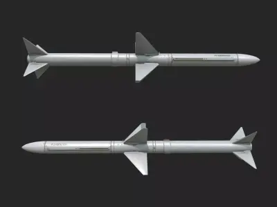 Chinese PL11 PL-11 BVR air-to-air missile Low-poly 3D model