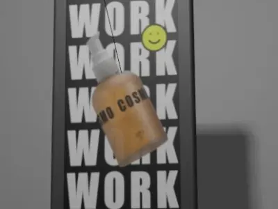  Marketing Board for Street Town Train Station Architectural Low-poly 3D model