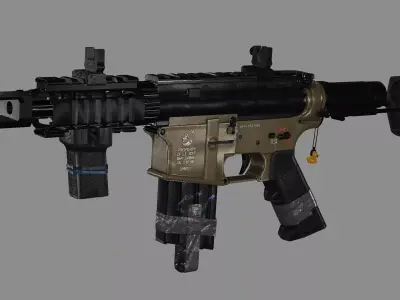 Sig Sauer MCX Virtus Game Ready Rifel Low-poly 3D Model Low-poly 3D model