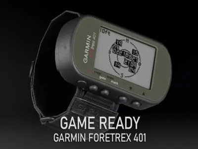 Game-Ready GARMIN Foretrex 401 Wrist top Low-poly 3D model