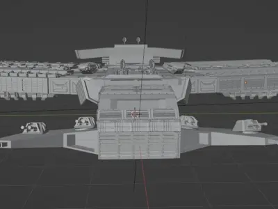 SCI-FI SPACESHIP FOR 3D PRINT AND GAME 3D model