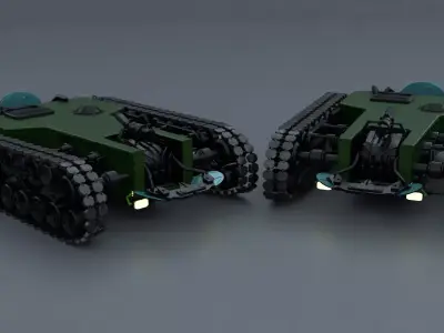 Military Scout Tank 3D Model Game Ready PBR Blender FBX OBJ Low-poly 3D model