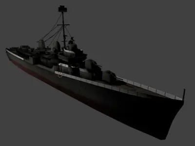 Fletcher Class Destroyer 3D model