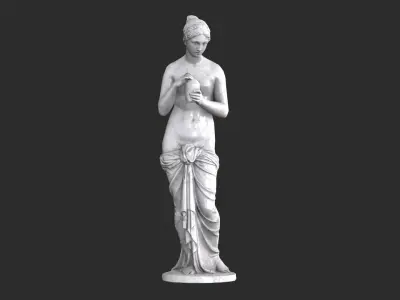 Psyche Statue - Marble Low-poly 3D model