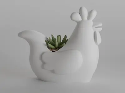 Cute Minimalist Chicken Planter 3D print model