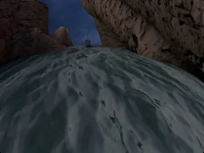 The ship in water Free 3D model