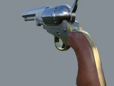 Colt 1849 Pocket Revolver Free low-poly 3D model