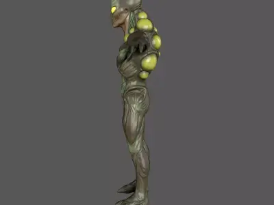 Alien Spitter - Sci-Fi Enemy Rigged Game-Ready  Low-poly 3D model