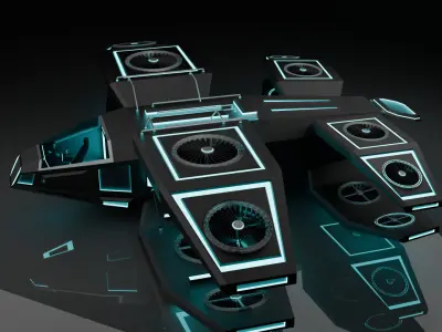 Sci Fi Air Craft Low-poly 3D model