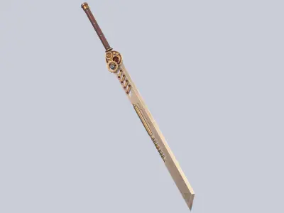 Steampunk blade Low-poly 3D model order