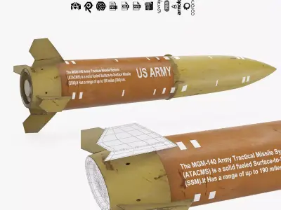 MGM-140-164-168 Army Tactical Missile System 3D model