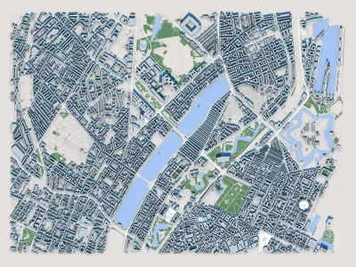Part Of Copenhagen City Denmark 3D model