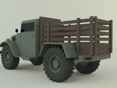 military pickup truck 3D model