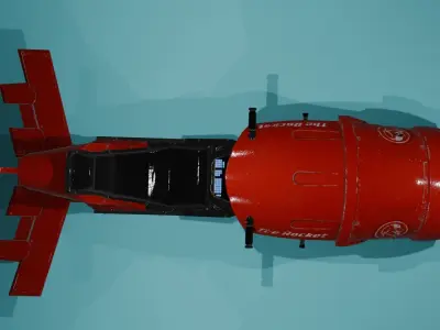 hover bike in red 3D model