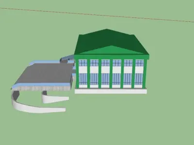 Sangmugwan building with stairs Free 3D model