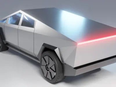 Cyberpunk Modular Cybertruck car Low-poly 3D model