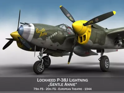 Lockheed P-38 Lightning - Gentle Annie 3D model
