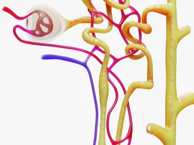Kidney Nephron 3D model