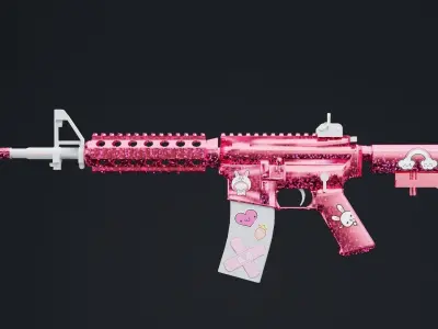 Kawaii M4A4 Rifle Low-poly 3D model