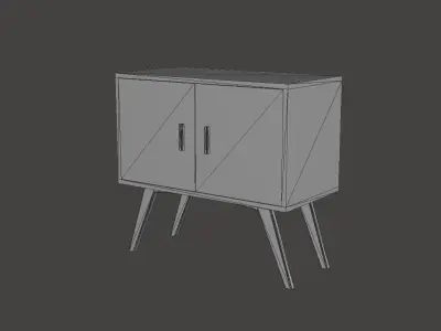Retro cabinet  Free low-poly 3D model