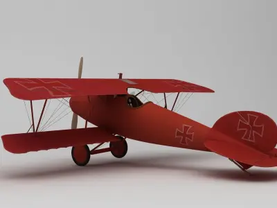 Albatros DVA Low-poly 3D model