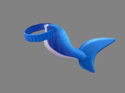 Cartoon shark tail - decoration Low-poly 3D model