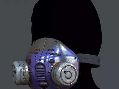 Gas mask helmet 3d model scifi Low-poly  Low-poly 3D model 574